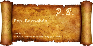 Pap Barnabás névjegykártya